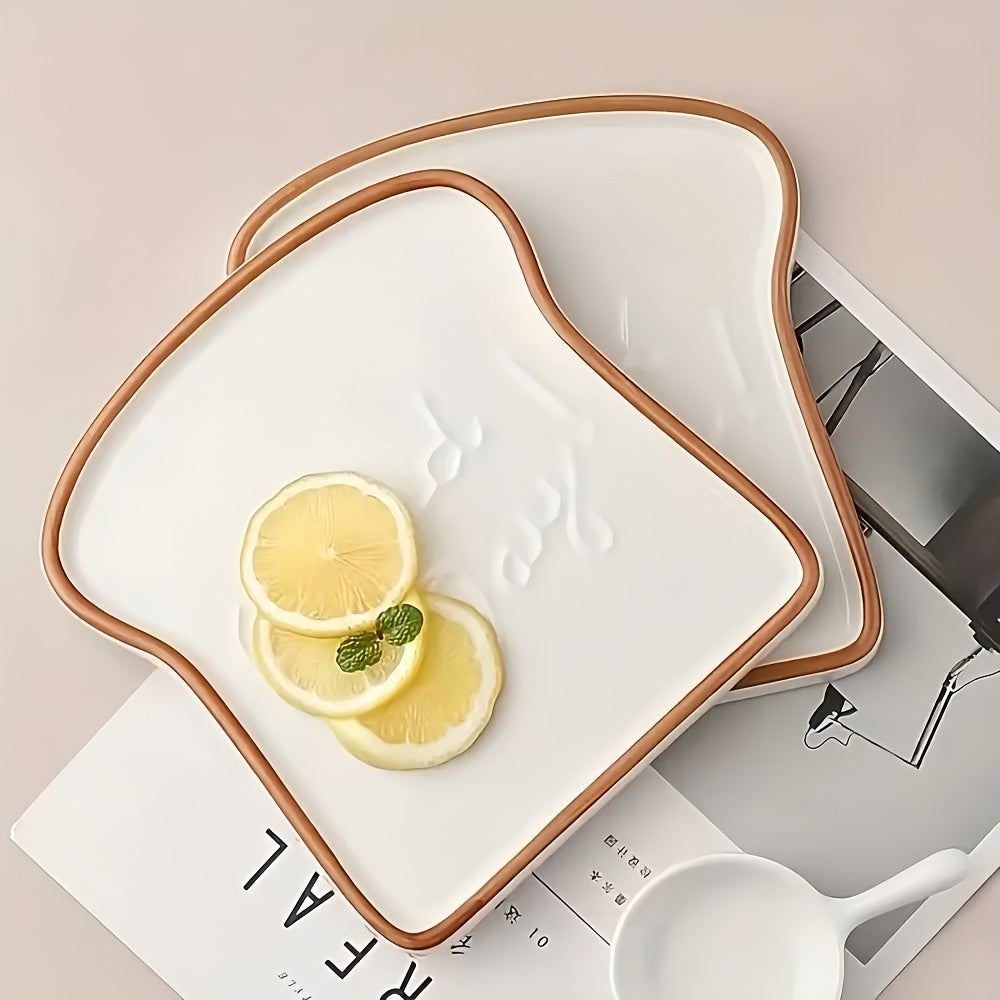 Ensemble de 5 pièces, assiettes en céramique pour le petit-déjeuner, le dessert, le pain, la maison — assiette à steak, assiette à pâtes, adaptées pour le steak, le pain, les pâtes et les sushis.