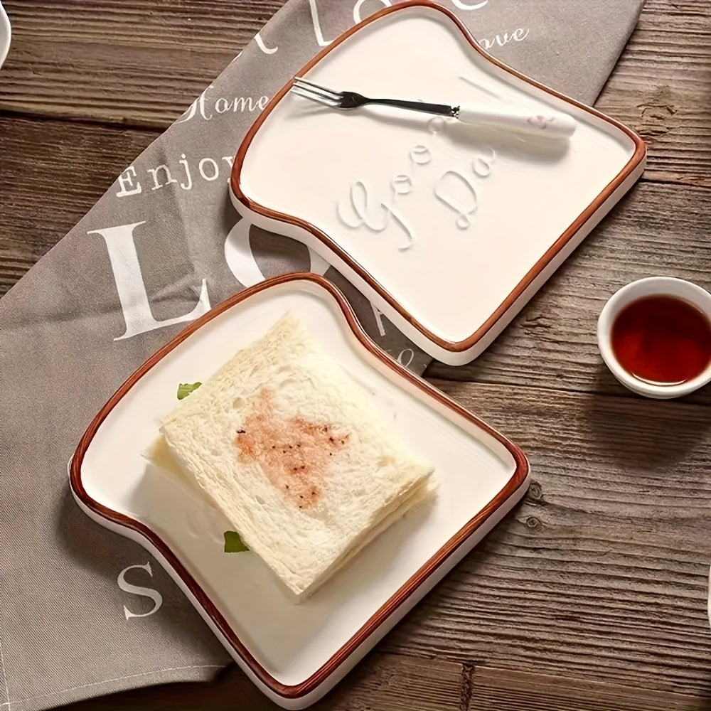 Ensemble de 5 pièces, assiettes en céramique pour le petit-déjeuner, le dessert, le pain, la maison — assiette à steak, assiette à pâtes, adaptées pour le steak, le pain, les pâtes et les sushis.