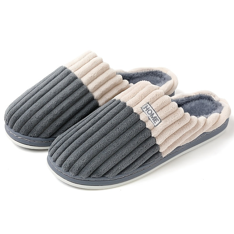 Pantoufles d’hiver en peluche pour homme, grandes tailles, chaussures fourrées unisexes.