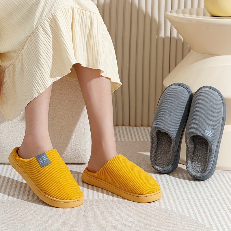 Chaussons d'intérieur pour femmes à semelle épaisse  Chaussons moelleux pour la maison  Chaussons thermiques antidérapants