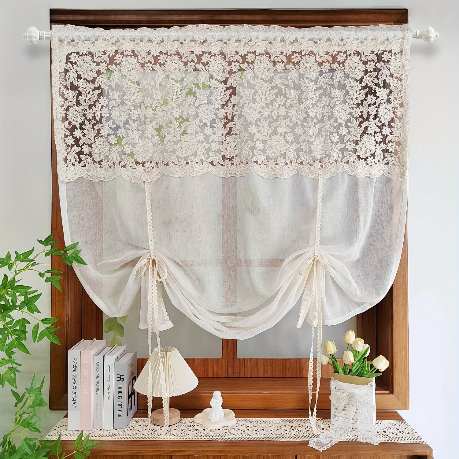 Voilage Romantique en Dentelle Française