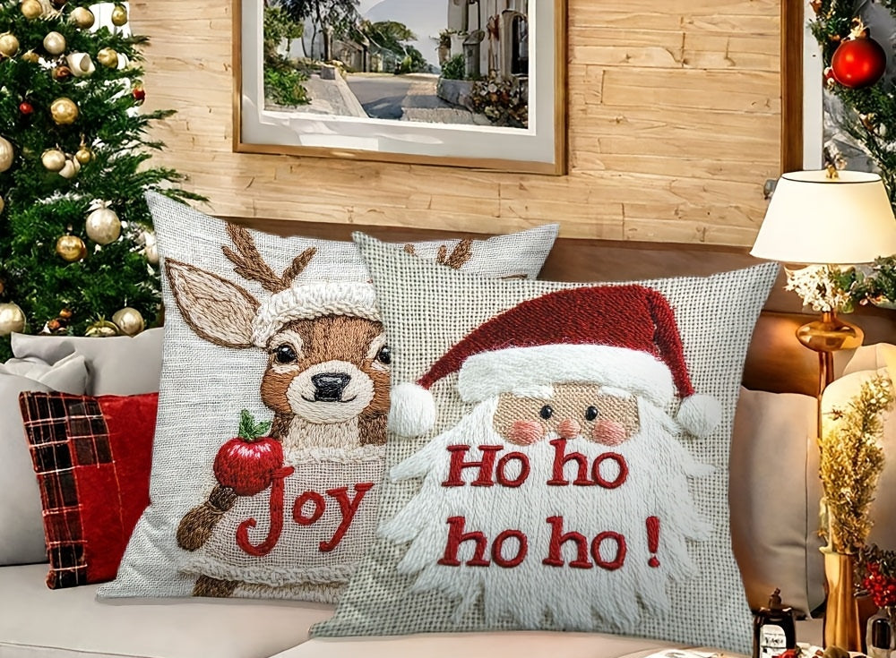 4 housses de coussins décoratifs festifs de Noël﻿
