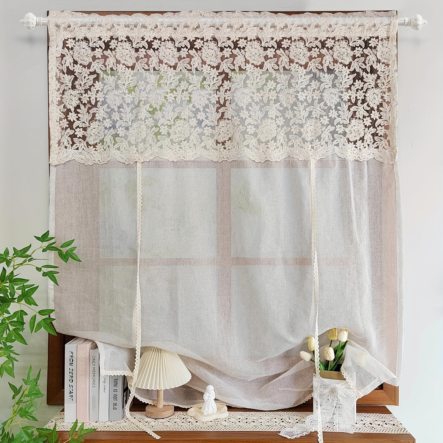 Voilage Romantique en Dentelle Française