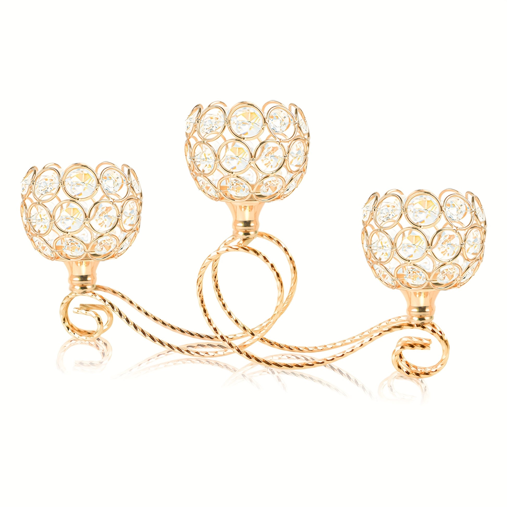 Porte-bougies élégant à trois bras en cristal avec pendentif – parfait pour les mariages, anniversaires, centres de table d’anniversaire et dîners romantiques – idéal pour la décoration intérieure, Halloween, Noël et le Nouvel An.
