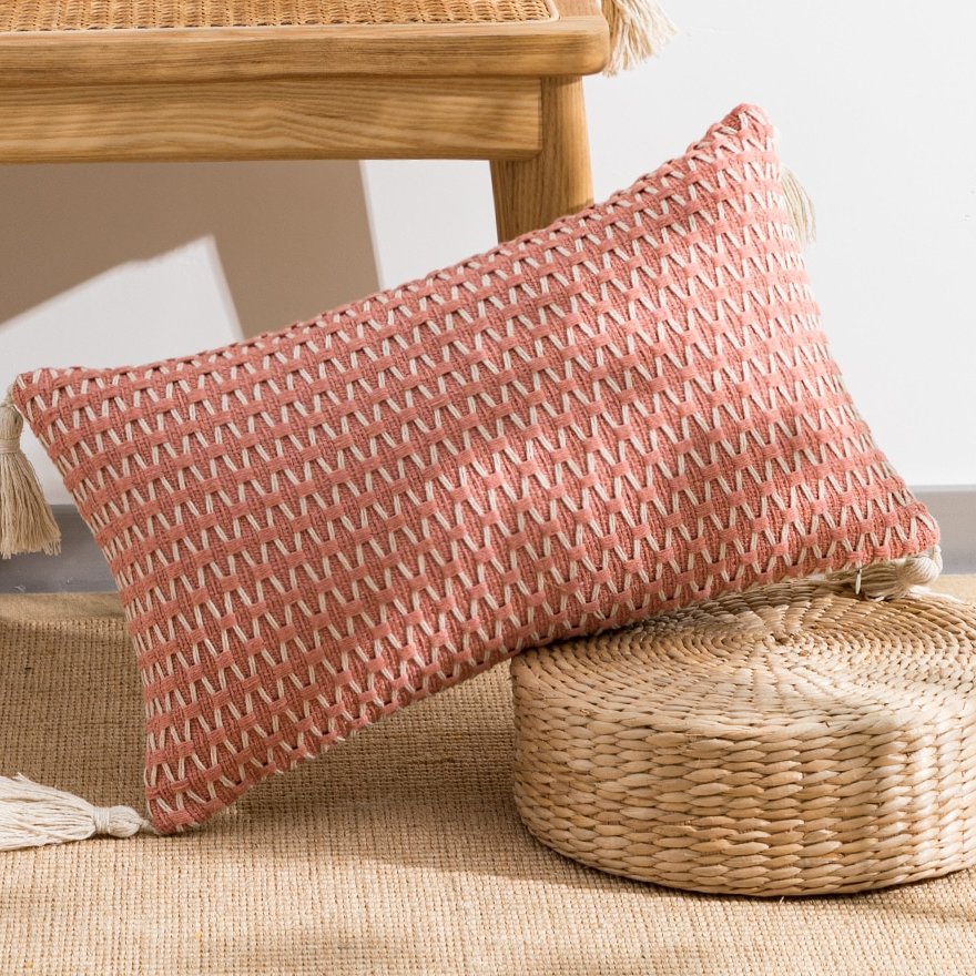 Housse de Coussin Jacquard Moderne - Élégance Minimaliste pour Salon, Chambre et Bureau