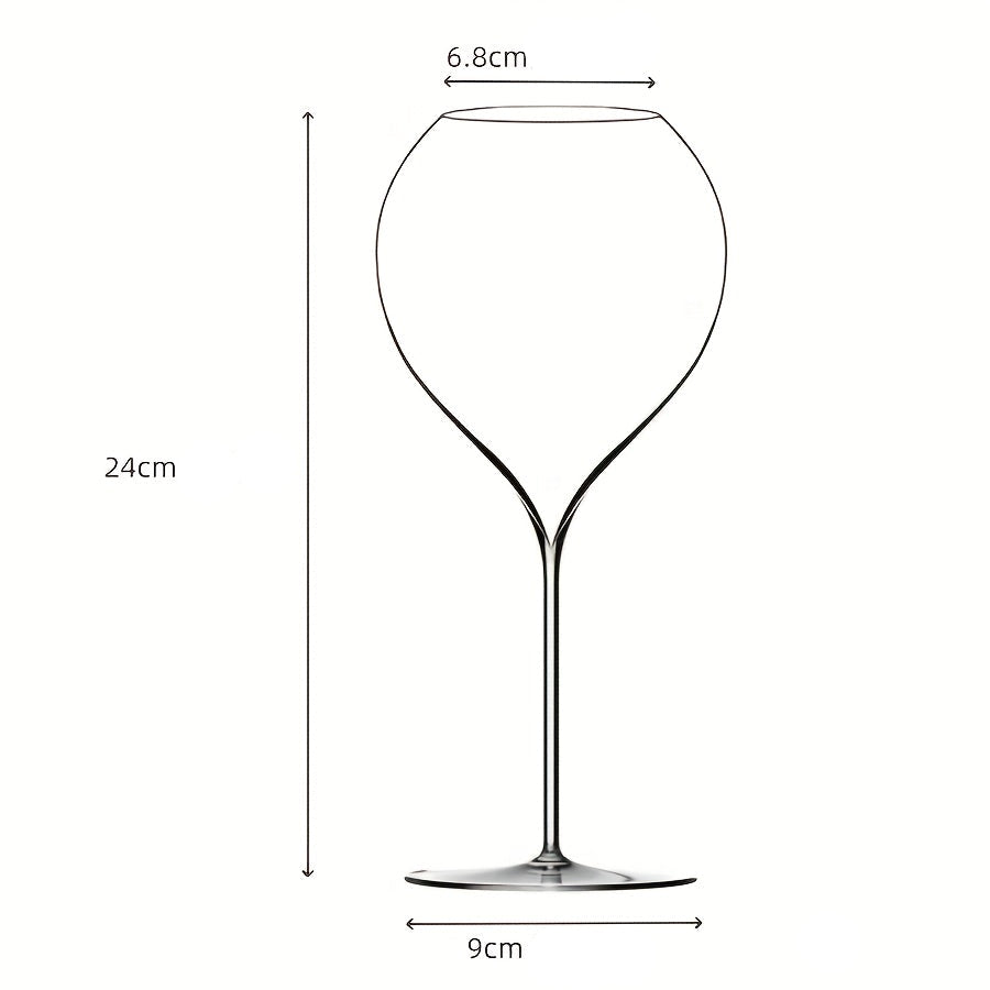 Verres à vin soufflés à la bouche 520 ml– Ensemble universel de 4 verres en cristal à bulles premium façonnés à la main, tige ultra-fine, design monobloc sans soudure, légers et élégants