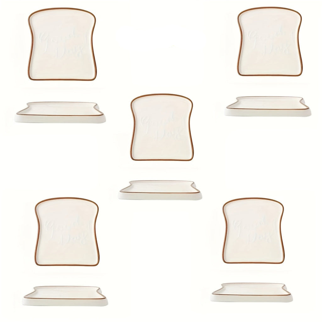 Ensemble de 5 pièces, assiettes en céramique pour le petit-déjeuner, le dessert, le pain, la maison — assiette à steak, assiette à pâtes, adaptées pour le steak, le pain, les pâtes et les sushis.