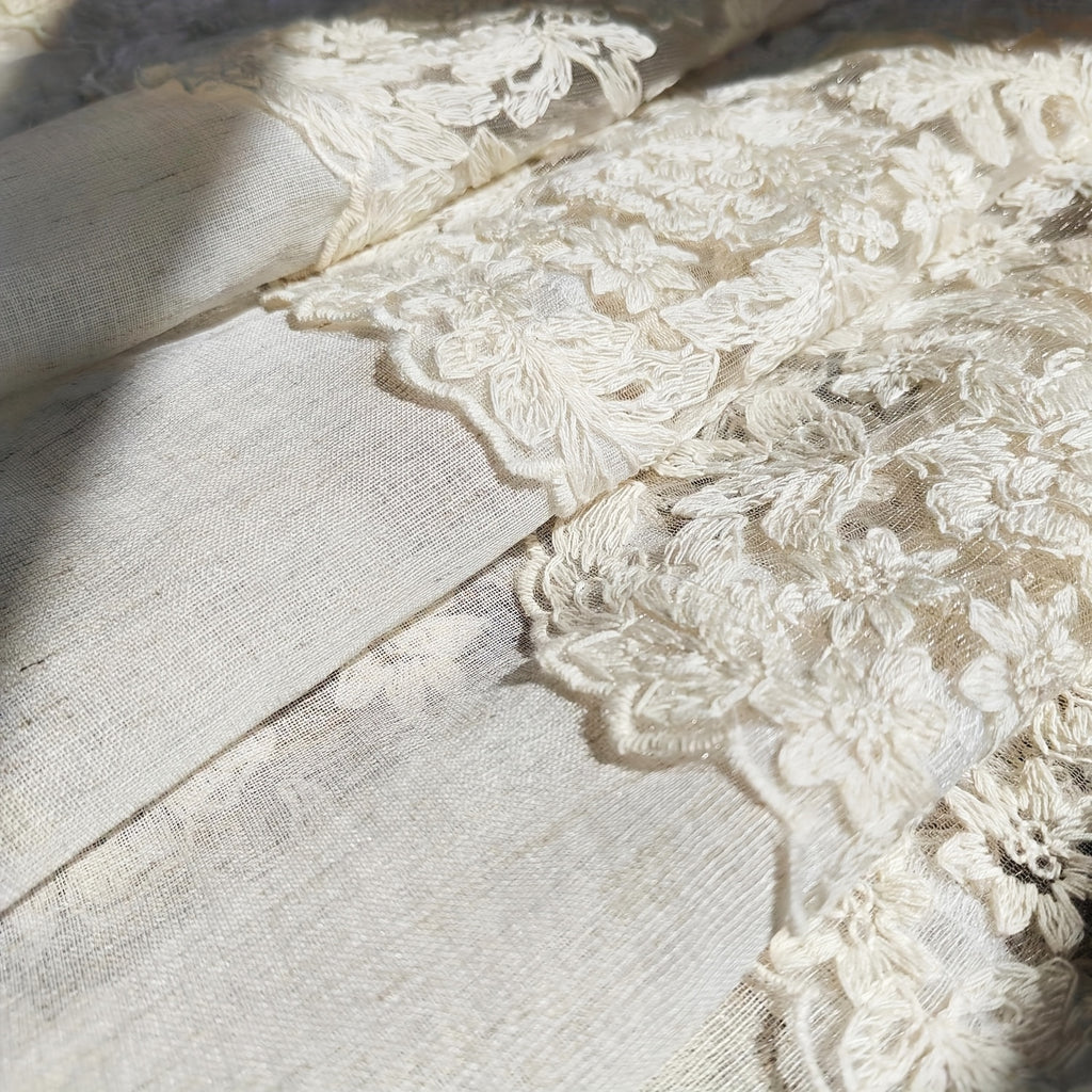 Voilage Romantique en Dentelle Française