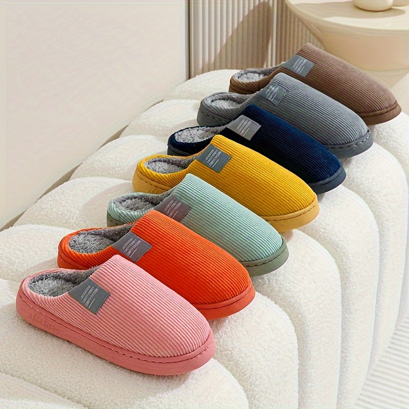 Chaussons d'intérieur pour femmes à semelle épaisse  Chaussons moelleux pour la maison  Chaussons thermiques antidérapants