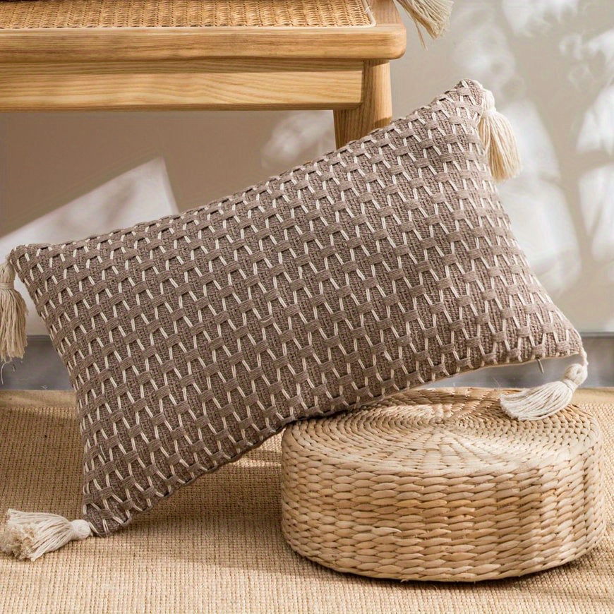 Housse de Coussin Jacquard Moderne - Élégance Minimaliste pour Salon, Chambre et Bureau