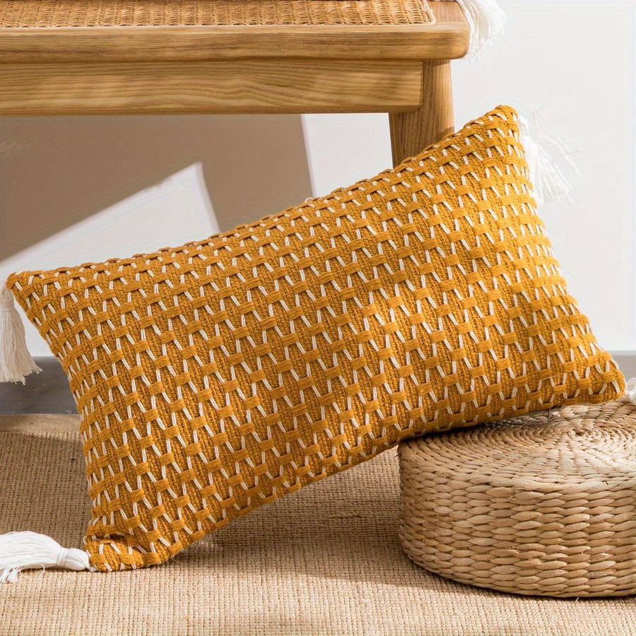 Housse de Coussin Jacquard Moderne - Élégance Minimaliste pour Salon, Chambre et Bureau