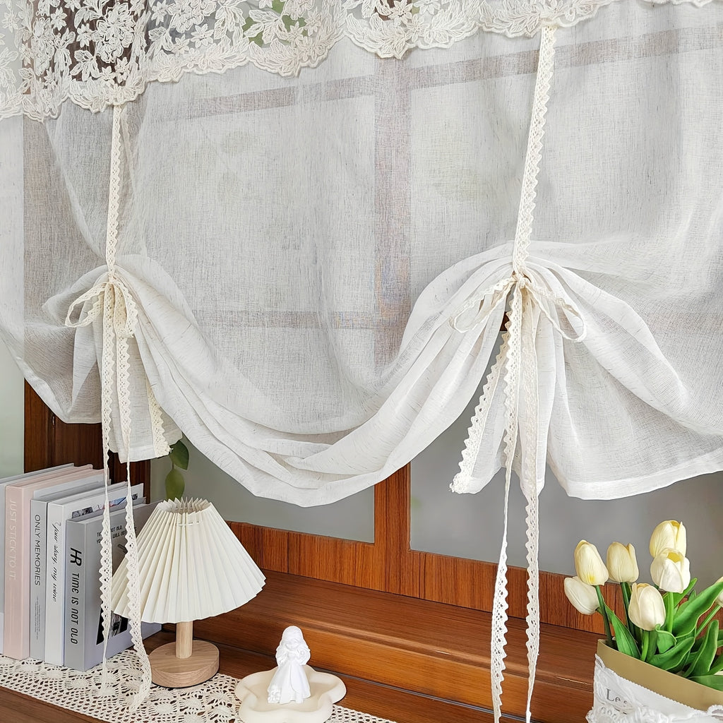 Voilage Romantique en Dentelle Française