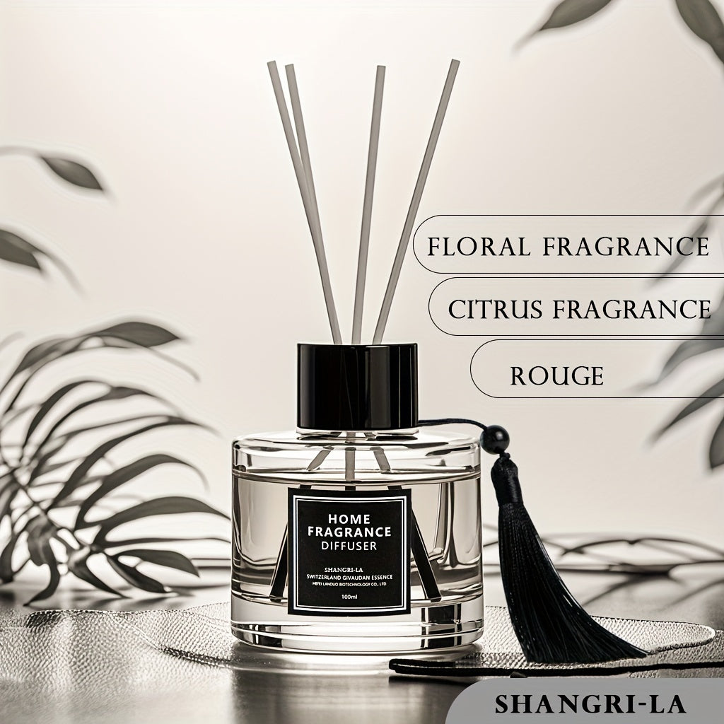 diffuseurs à bâtonnets série Hôtel de Luxe – grande capacité 100 ml, parfum longue durée (5 à 7 semaines) pour salon et chambre – fragrance épicée, ingrédients de raffinerie suisse, flacon en verre cylindrique avec tiges en rotin,