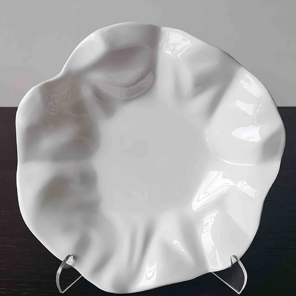 Assiette de service en céramique blanche élégante - Polyvalente pour pâtes, desserts et sushi - Parfaite pour la maison et le restaurant﻿