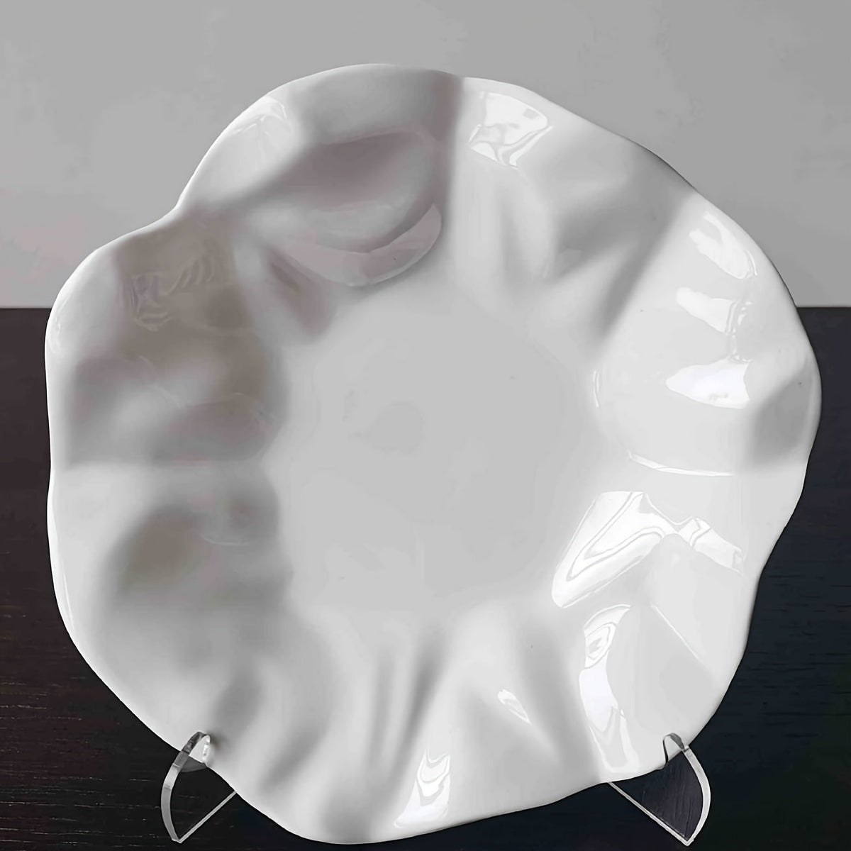 Assiette de service en céramique blanche élégante - Polyvalente pour pâtes, desserts et sushi - Parfaite pour la maison et le restaurant﻿