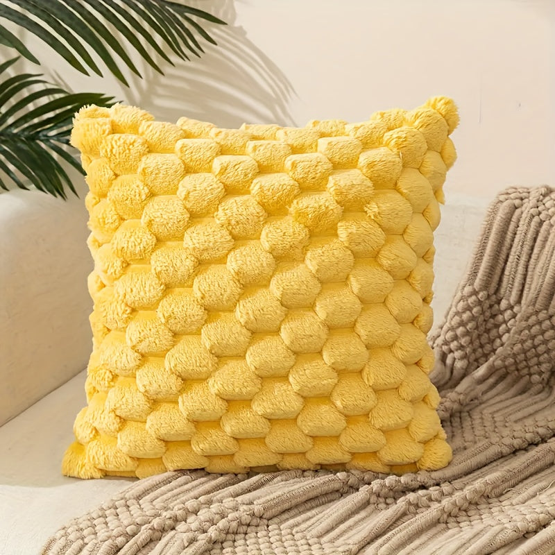 Coussin avec garniture ultra doux et moelleux, à motif imprimé sur une seule face. Housse pelucheuse imitation fourrure pour une décoration chaleureuse et élégante du salon, du canapé, du lit ou de toute pièce de la maison.