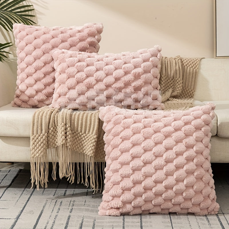 Coussin avec garniture ultra doux et moelleux, à motif imprimé sur une seule face. Housse pelucheuse imitation fourrure pour une décoration chaleureuse et élégante du salon, du canapé, du lit ou de toute pièce de la maison.