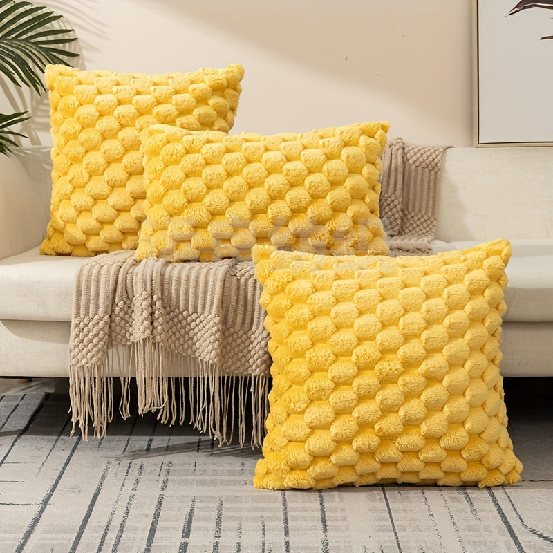 Coussin avec garniture ultra doux et moelleux, à motif imprimé sur une seule face. Housse pelucheuse imitation fourrure pour une décoration chaleureuse et élégante du salon, du canapé, du lit ou de toute pièce de la maison.