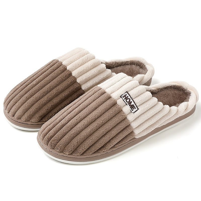 Pantoufles d’hiver en peluche pour homme, grandes tailles, chaussures fourrées unisexes.