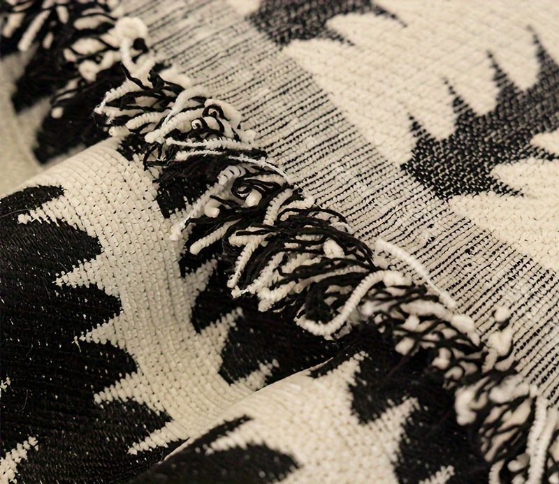 Housse de canapé en chenille et franges