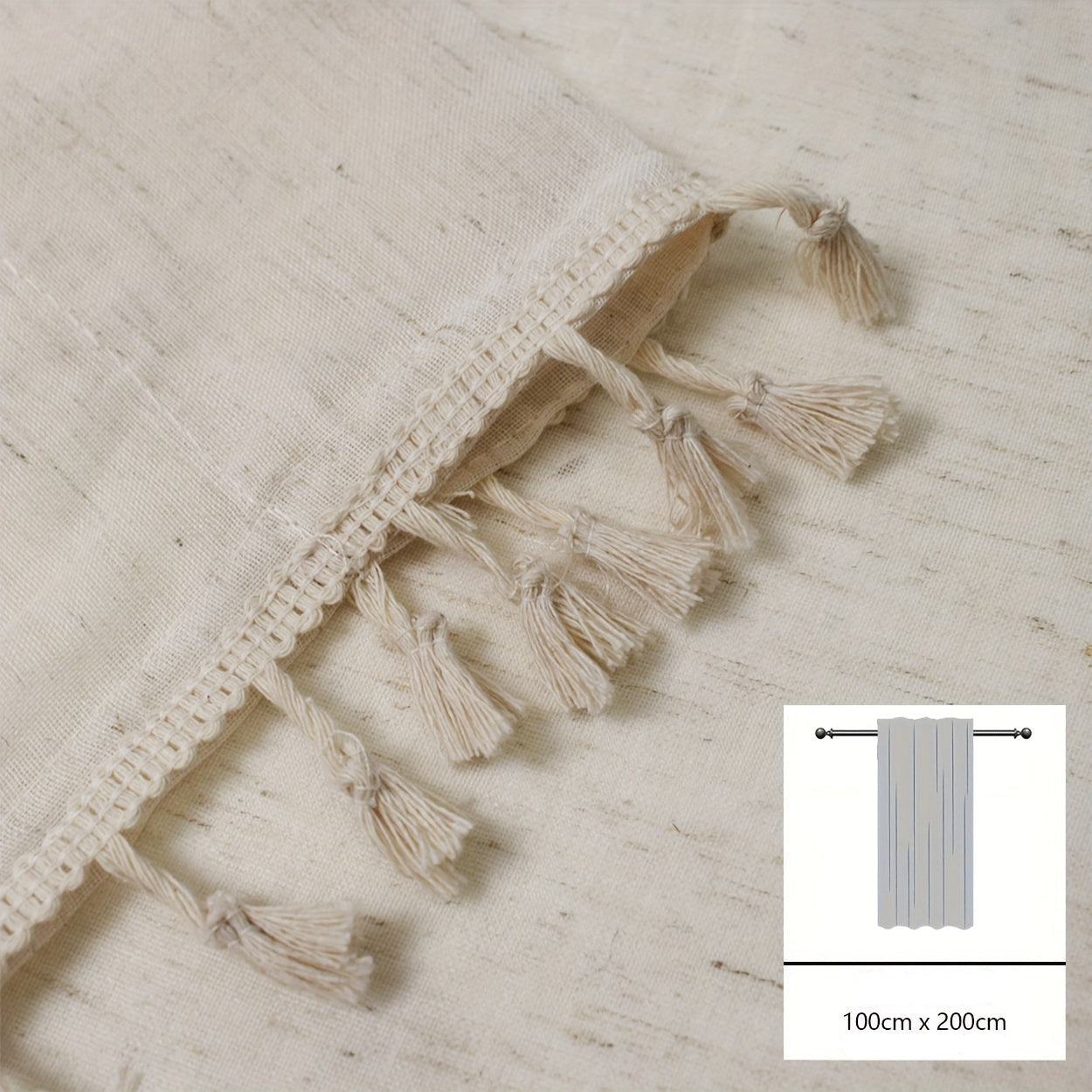 Voilage bohème en dentelle de tulle à transparence légère, avec passe-tringle