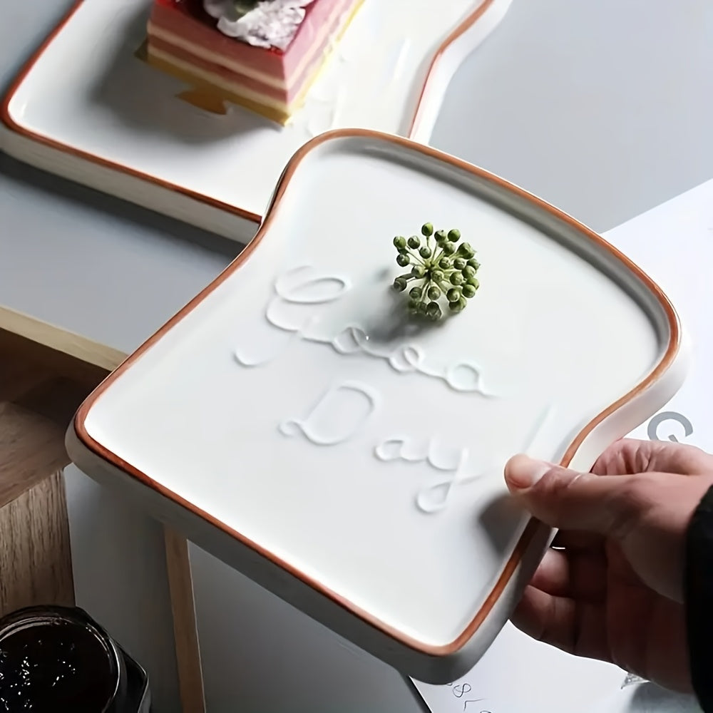 Ensemble de 5 pièces, assiettes en céramique pour le petit-déjeuner, le dessert, le pain, la maison — assiette à steak, assiette à pâtes, adaptées pour le steak, le pain, les pâtes et les sushis.
