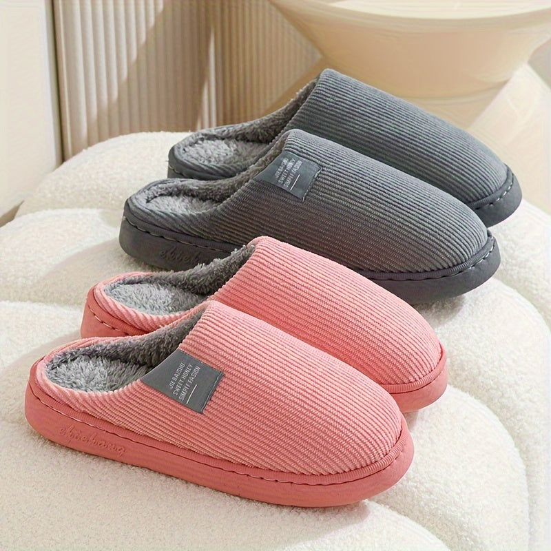 Chaussons d'intérieur pour femmes à semelle épaisse  Chaussons moelleux pour la maison  Chaussons thermiques antidérapants