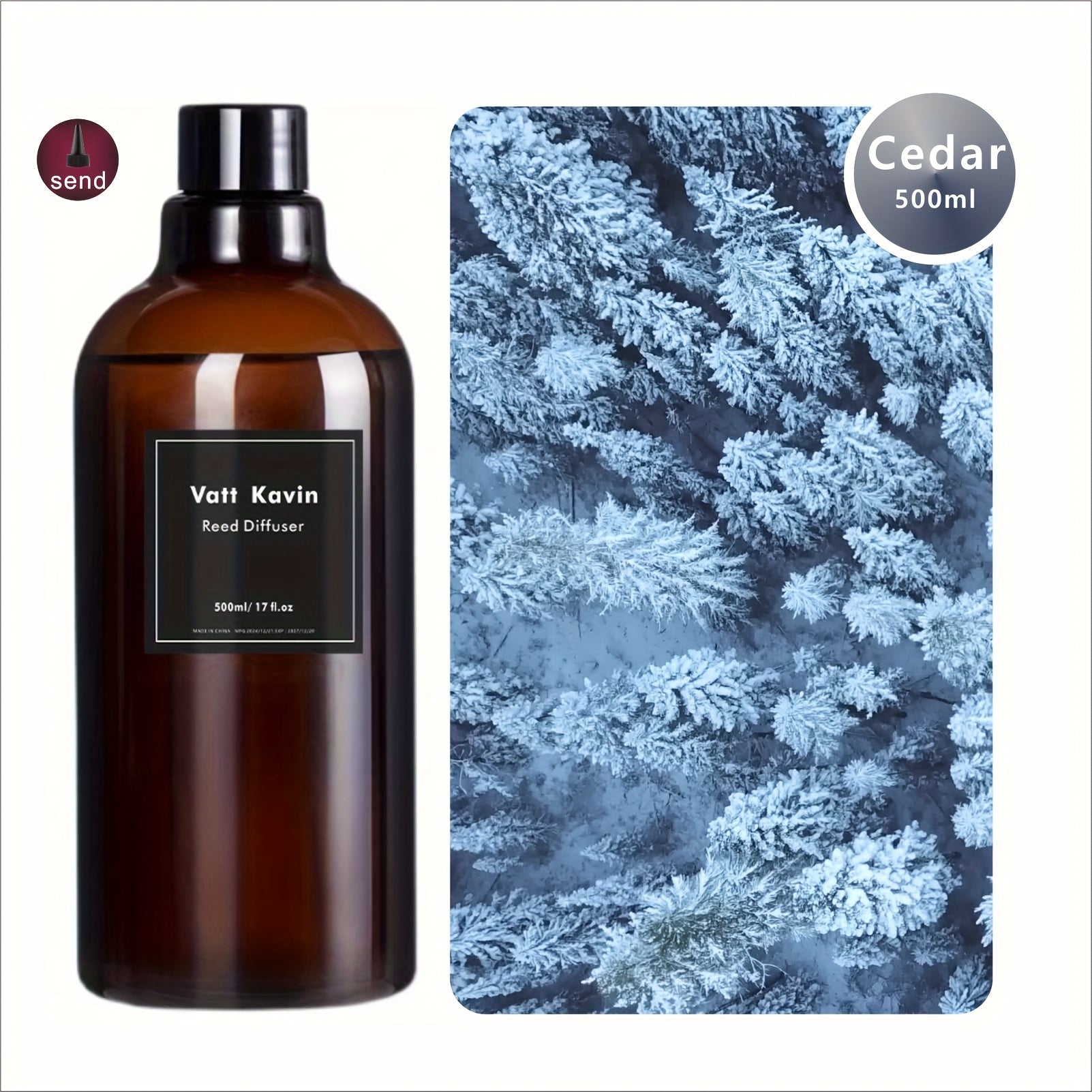 Recharge de grand flacon 500 ml pour diffuseur à bâtonnets – Mélange d’huiles essentielles hydrosolubles à base de rose, jasmin, lavande, pêche, citron, sauge et bien plus – Parfait pour sublimer l’air ambiant.