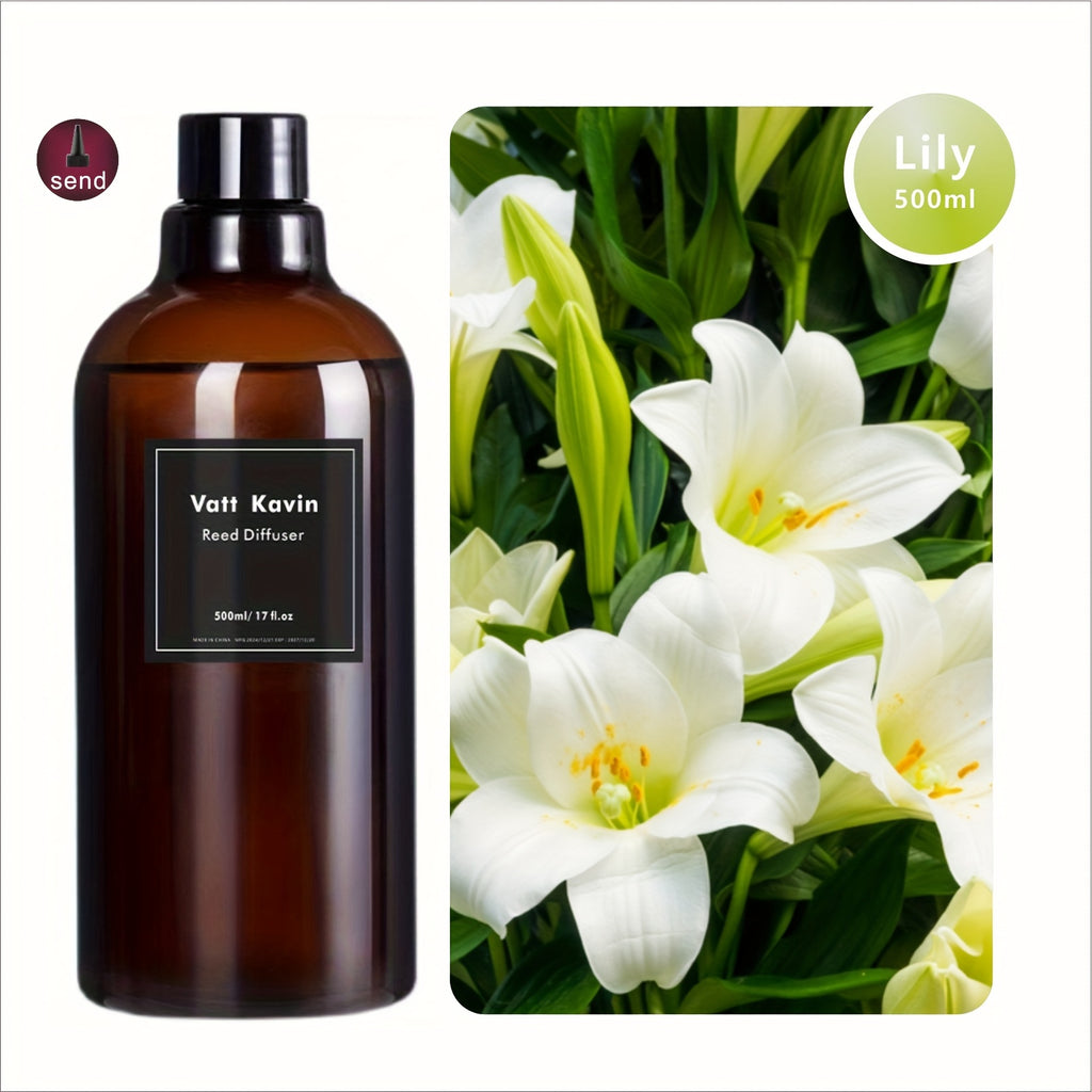 Recharge de grand flacon 500 ml pour diffuseur à bâtonnets – Mélange d’huiles essentielles hydrosolubles à base de rose, jasmin, lavande, pêche, citron, sauge et bien plus – Parfait pour sublimer l’air ambiant.