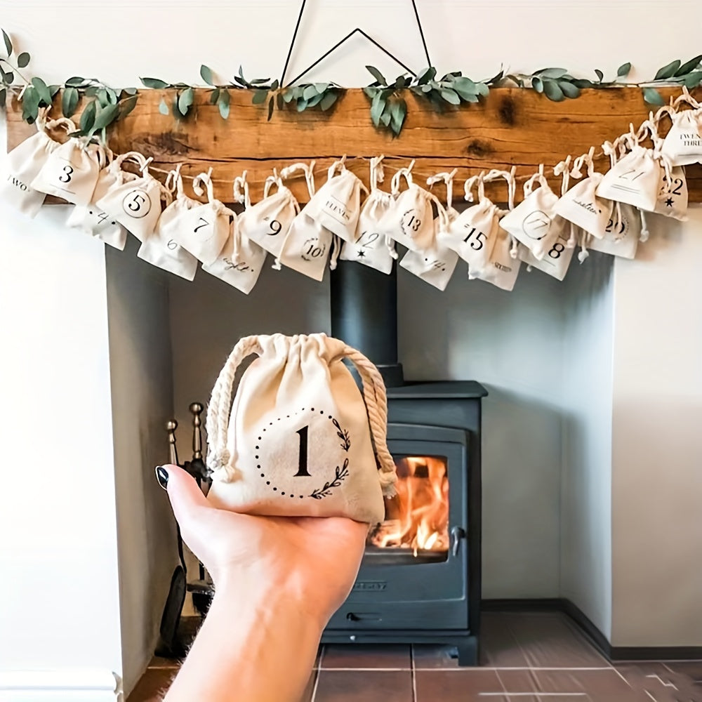 Sachet a cordon pour calendrier de l’Avent