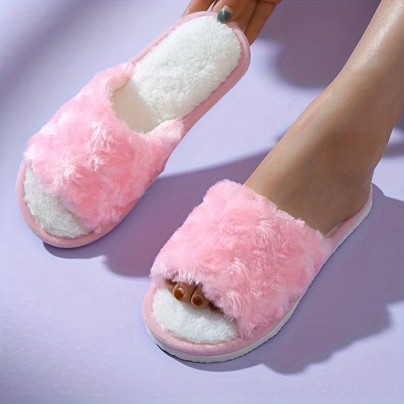 Chaussons d’intérieur chauds à motif floral, semelle souple légère avec doublure en peluche, chaussons antidérapantes et silencieuses pour la maison.