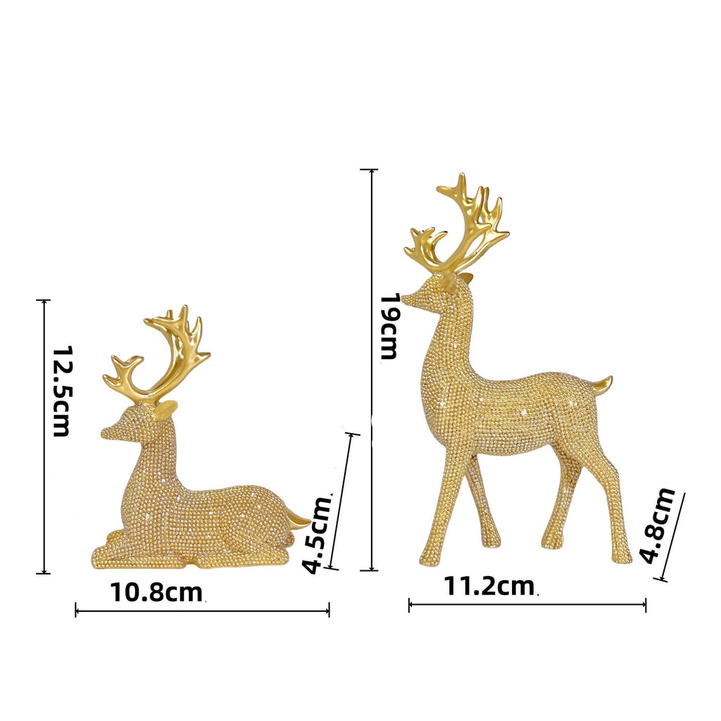 Lot de 2 rennes de Noël scintillants avec perle