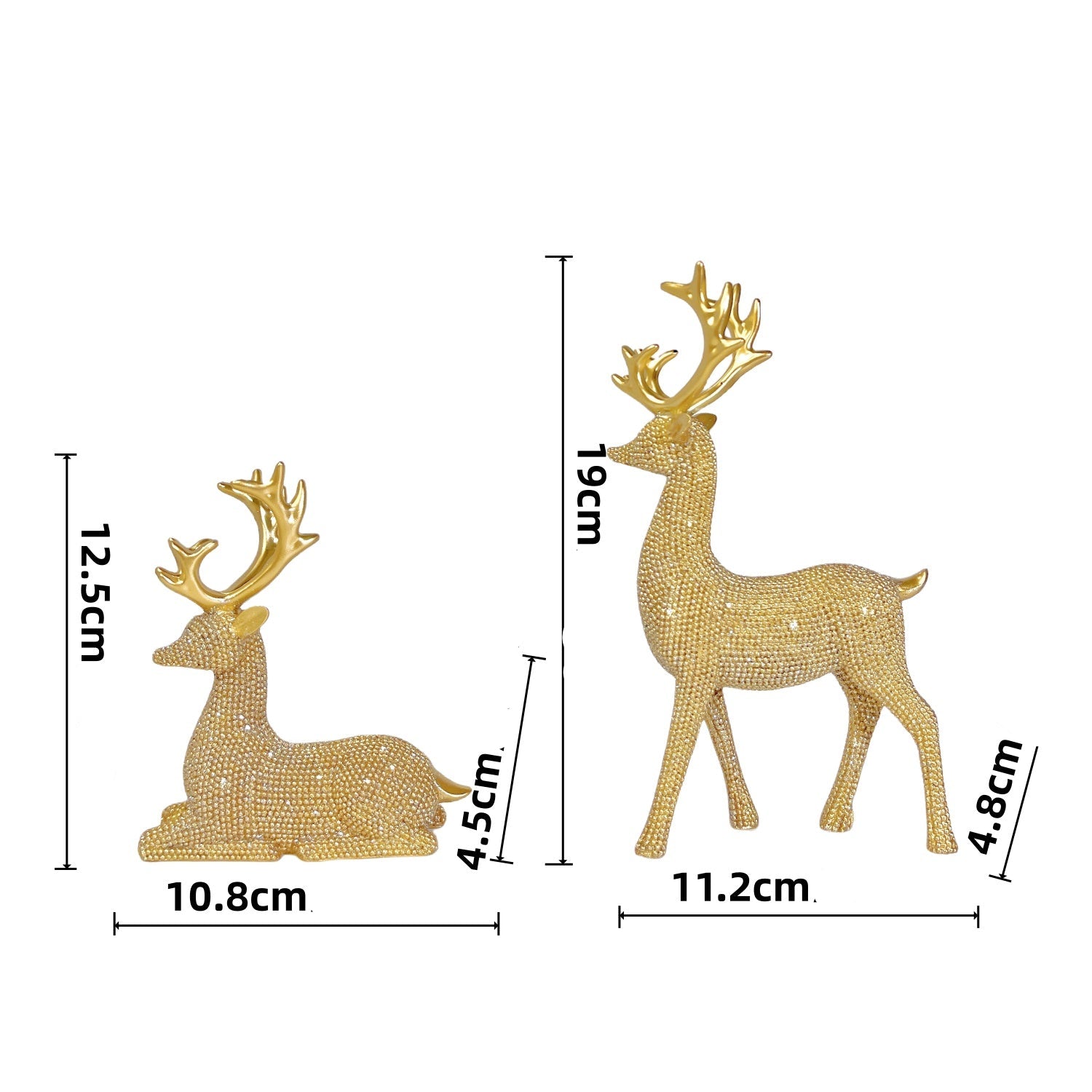 Lot de 2 rennes de Noël scintillants avec perle