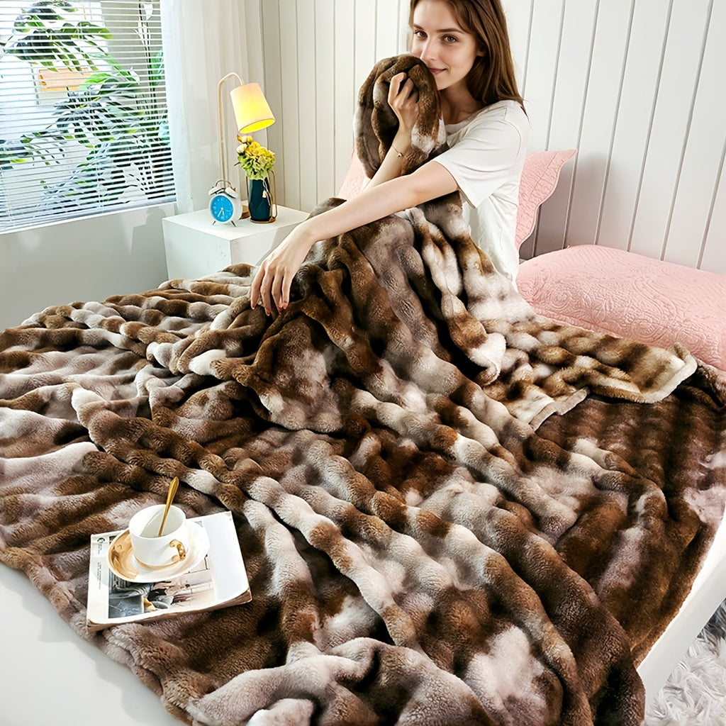Plaid en laine de lait luxueux 1 pièce – ultra-doux et respectueux de la peau, parfait pour le salon, la chambre, le bureau, le coin lecture, lavable en machine, confort toutes saisons.