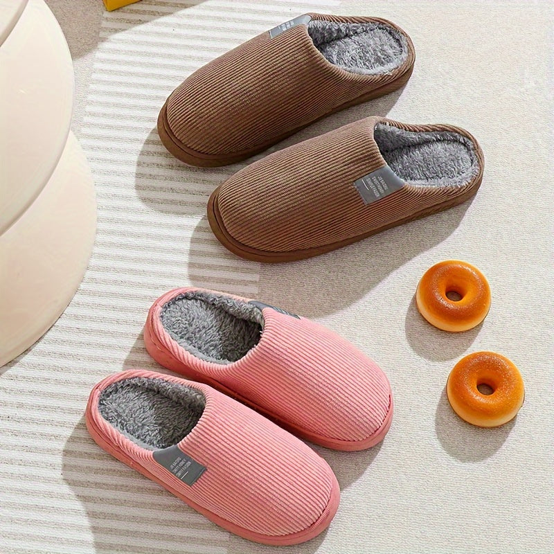 Chaussons d'intérieur pour femmes à semelle épaisse  Chaussons moelleux pour la maison  Chaussons thermiques antidérapants