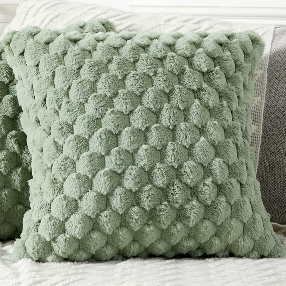 Coussin avec garniture ultra doux et moelleux, à motif imprimé sur une seule face. Housse pelucheuse imitation fourrure pour une décoration chaleureuse et élégante du salon, du canapé, du lit ou de toute pièce de la maison.