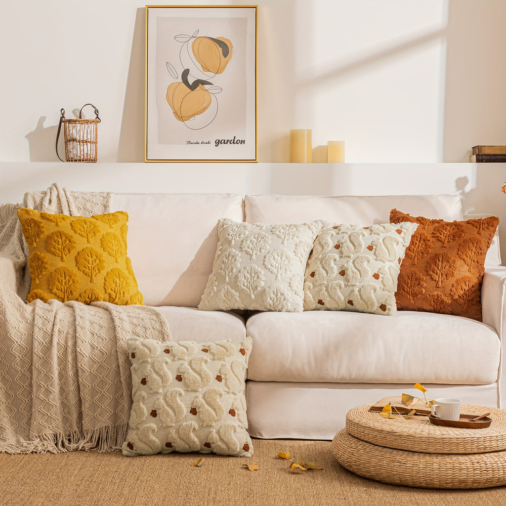 Housses de coussin d’automne en fausse fourrure douce , parfaites pour le canapé, le salon ou la chambre ; coussins non inclus.