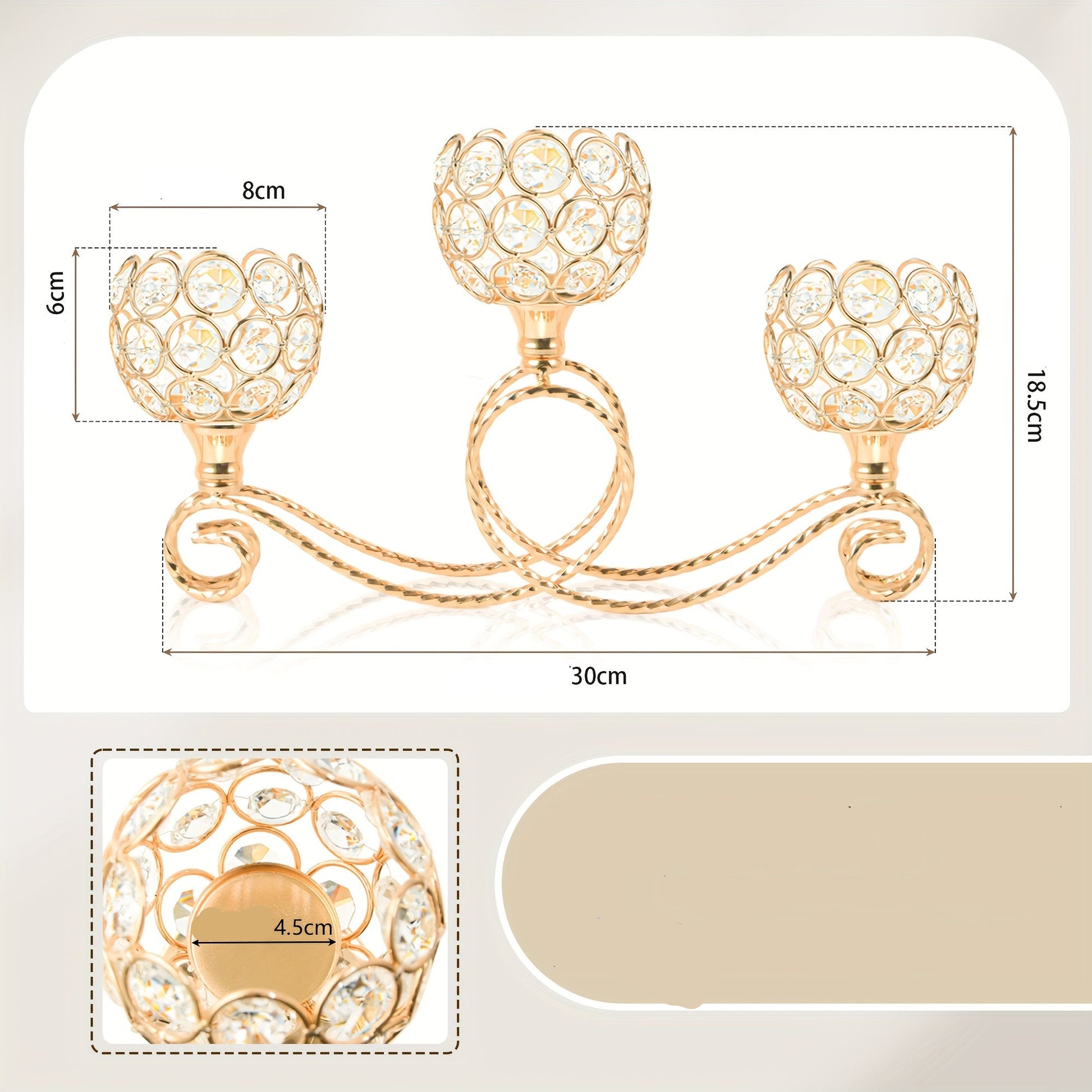 Porte-bougies élégant à trois bras en cristal avec pendentif – parfait pour les mariages, anniversaires, centres de table d’anniversaire et dîners romantiques – idéal pour la décoration intérieure, Halloween, Noël et le Nouvel An.