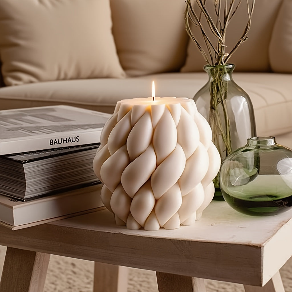 Bougie Art Géométrique – Décoration d’intérieur moderne et minimaliste, mélange de cire de soja et de paraffine, parfum vanille , bougie décorative