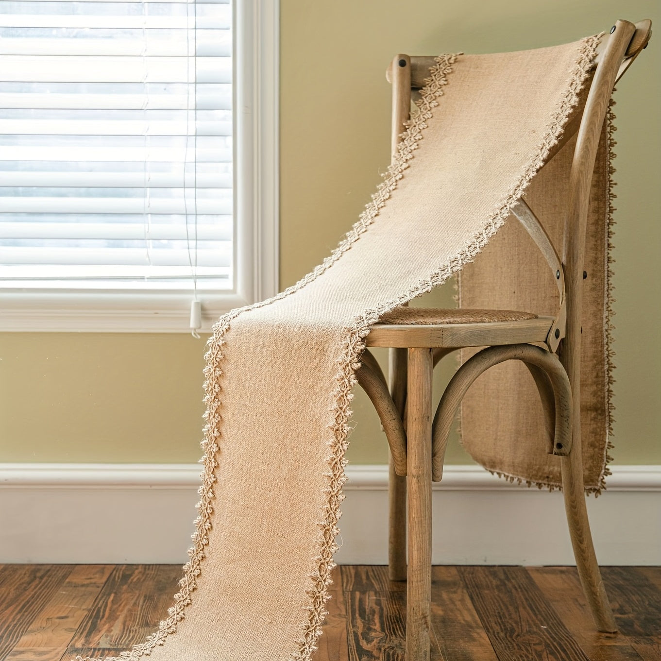 Chemin de table rustique en jute naturelle