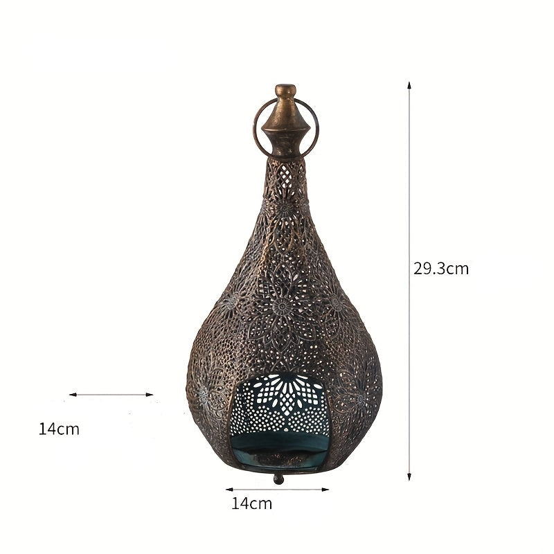 Bougeoir en fer élégant sculpté à motif floral – Décoration de table rustique chic pour salon, chambre ou terrasse – Finition mate avec design raffiné pour une lumière d’ambiance et une décoration intérieure – Décoration de table | Motif floral