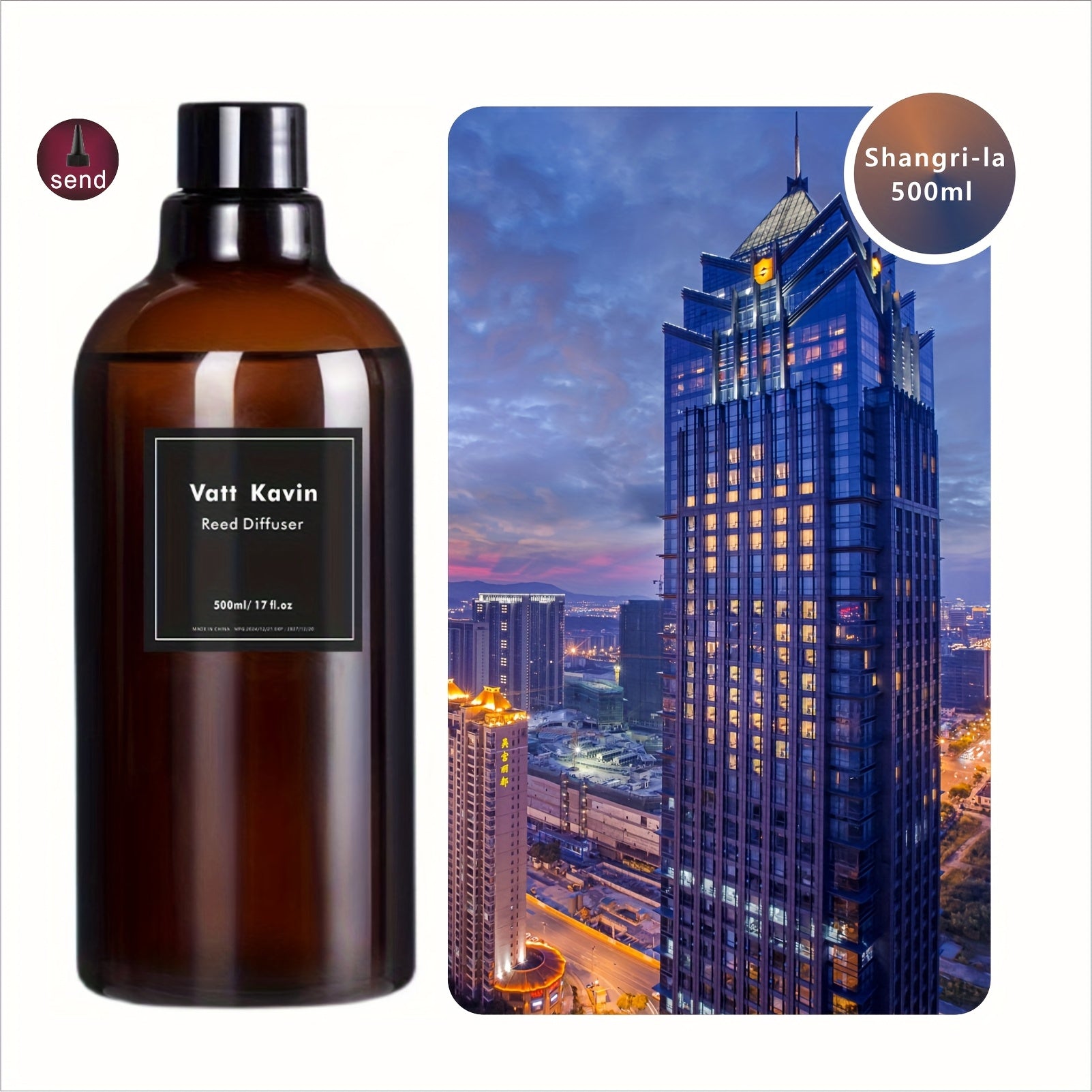Recharge de grand flacon 500 ml pour diffuseur à bâtonnets – Mélange d’huiles essentielles hydrosolubles à base de rose, jasmin, lavande, pêche, citron, sauge et bien plus – Parfait pour sublimer l’air ambiant.