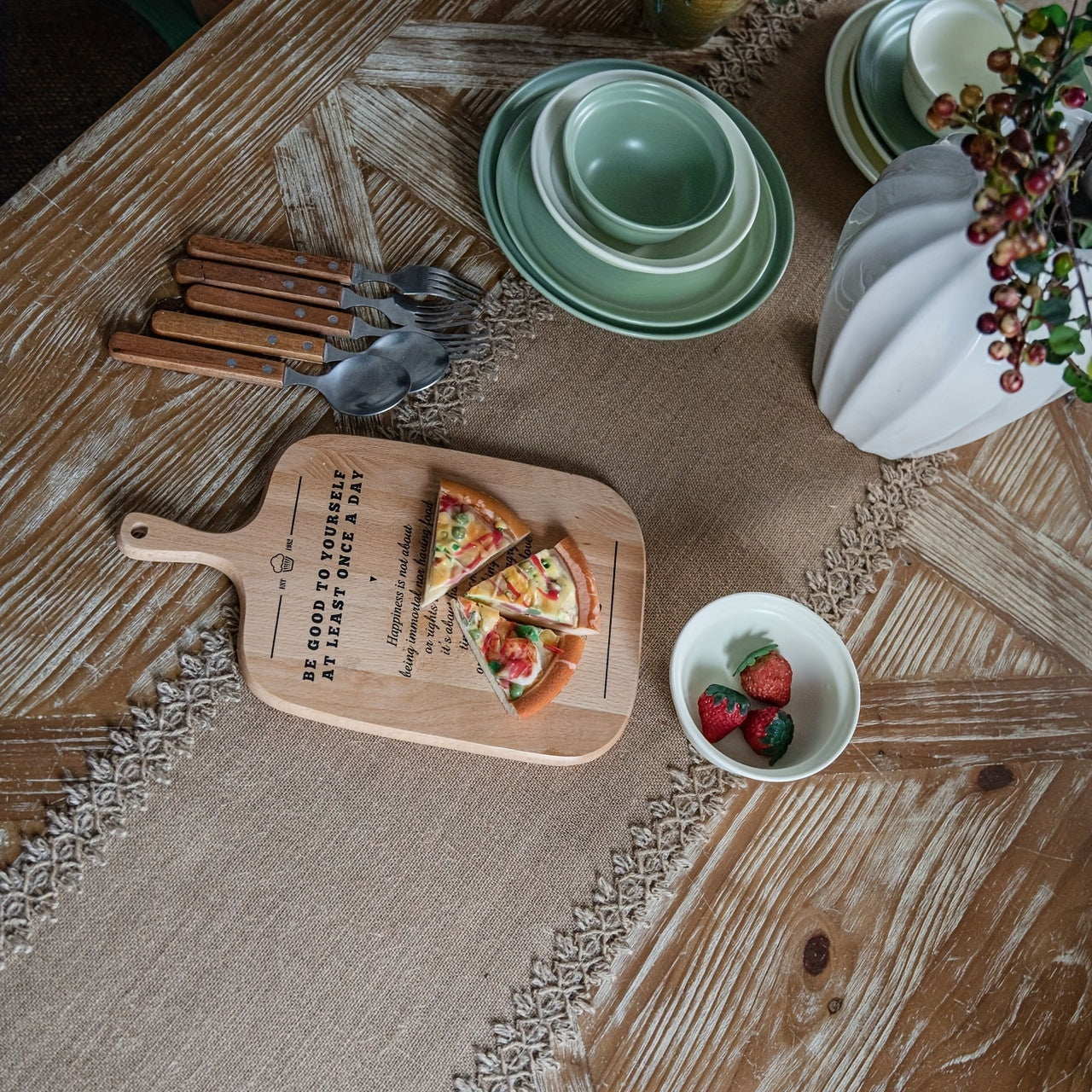 Chemin de table rustique en jute naturelle