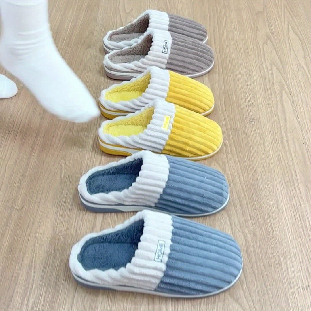 Pantoufles d’hiver en peluche pour homme, grandes tailles, chaussures fourrées unisexes.