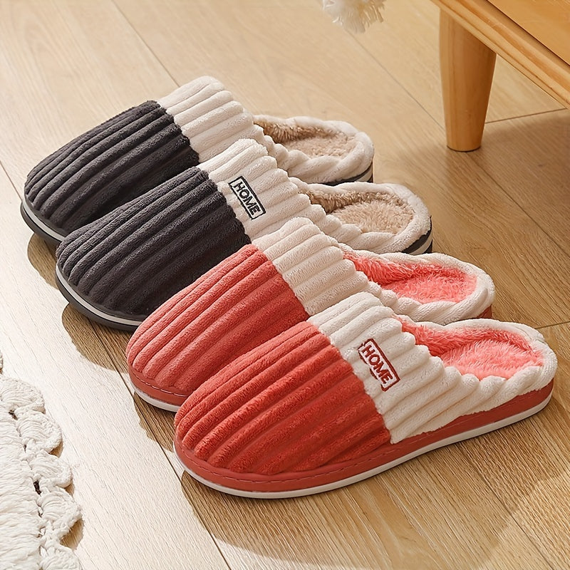 Pantoufles d’hiver en peluche pour homme, grandes tailles, chaussures fourrées unisexes.