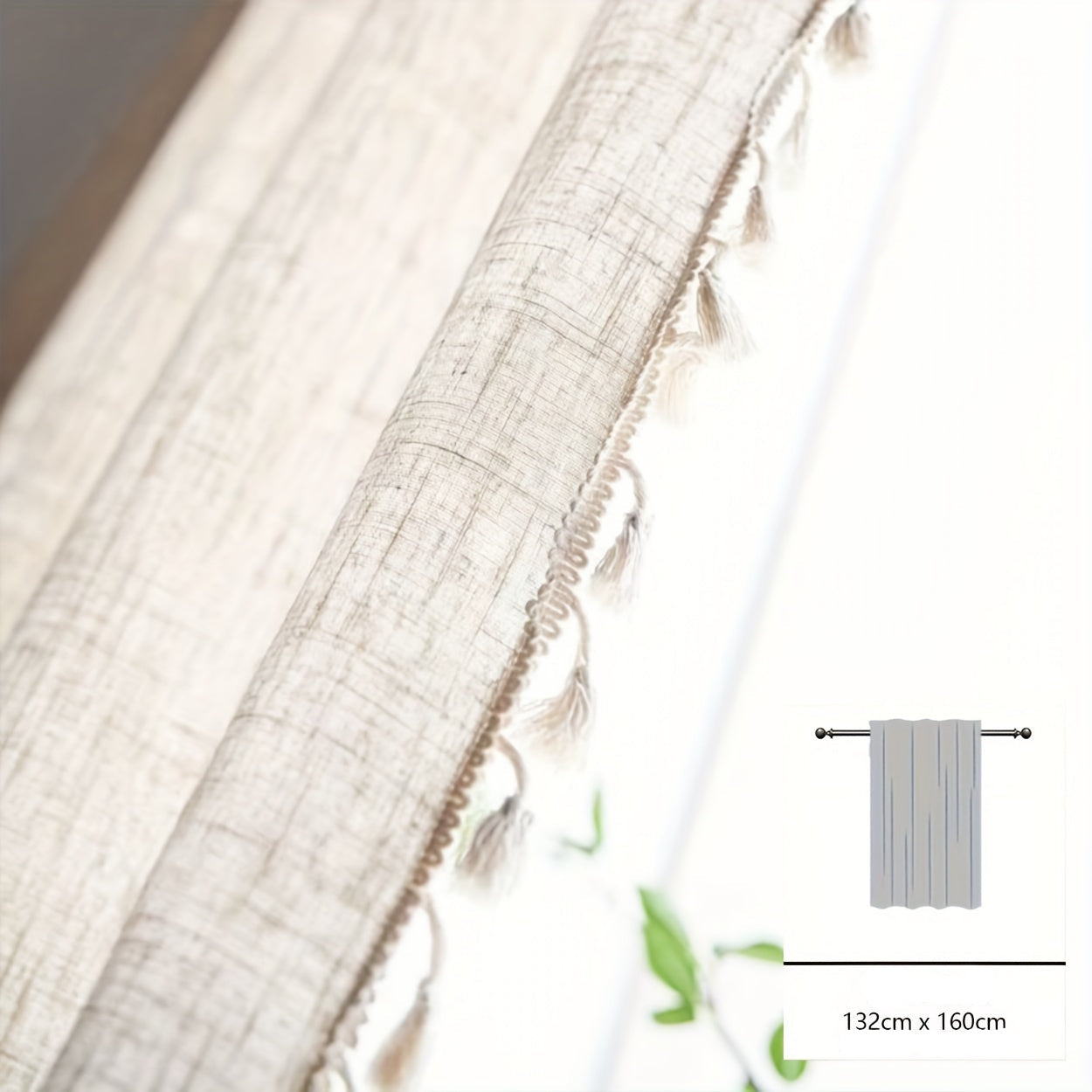 Voilage bohème en dentelle de tulle à transparence légère, avec passe-tringle