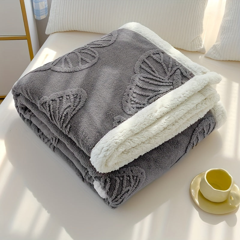 Plaid polaire ultra doux et chaleureux avec broderie motif papillon – proposé en différents coloris et formats