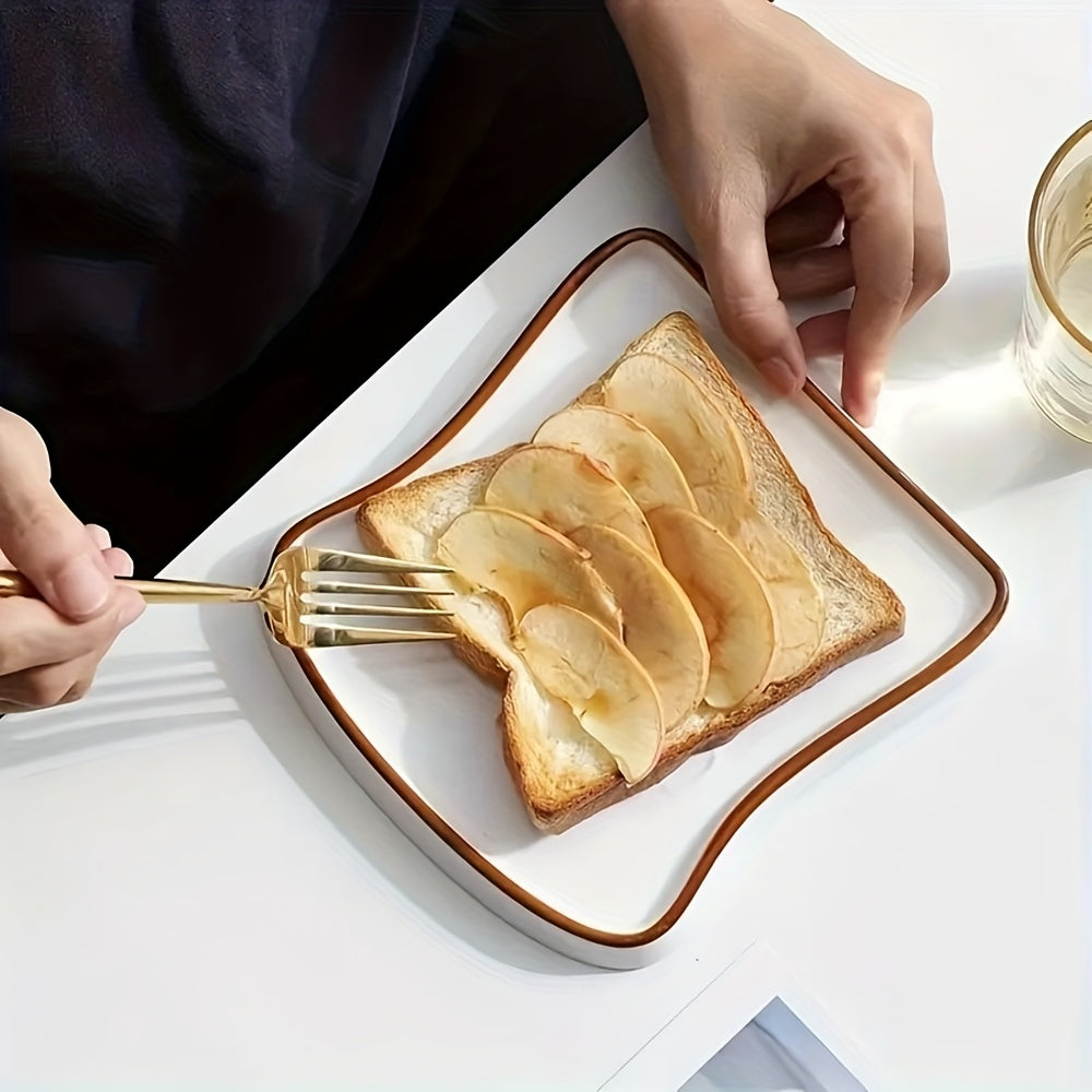 Ensemble de 5 pièces, assiettes en céramique pour le petit-déjeuner, le dessert, le pain, la maison — assiette à steak, assiette à pâtes, adaptées pour le steak, le pain, les pâtes et les sushis.