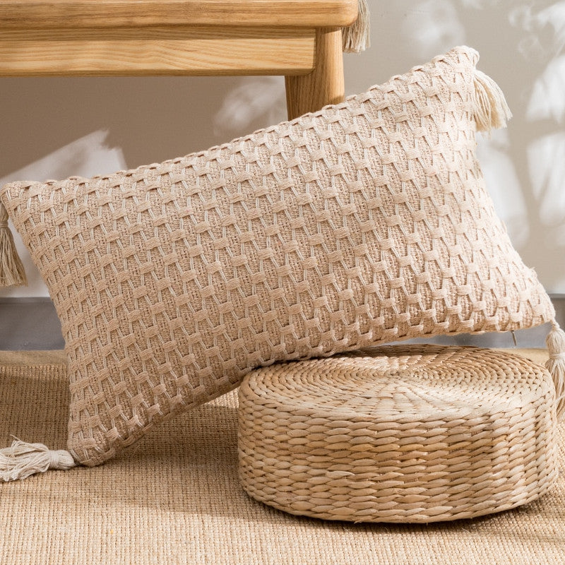 Housse de Coussin Jacquard Moderne - Élégance Minimaliste pour Salon, Chambre et Bureau