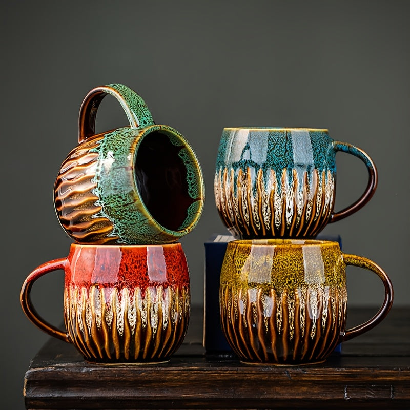 Grande tasse à café de 600 ml avec glaçure marbrée